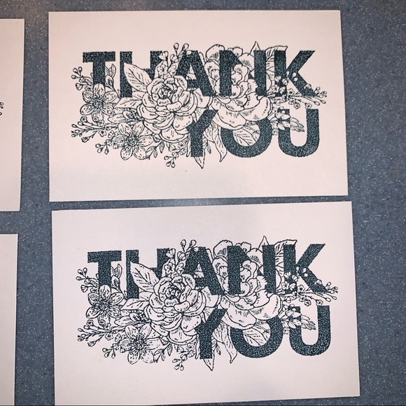 🎉HP🎉NEW 20 Hand Stamped Thank You Cards Speckled - Picture 4 of 7